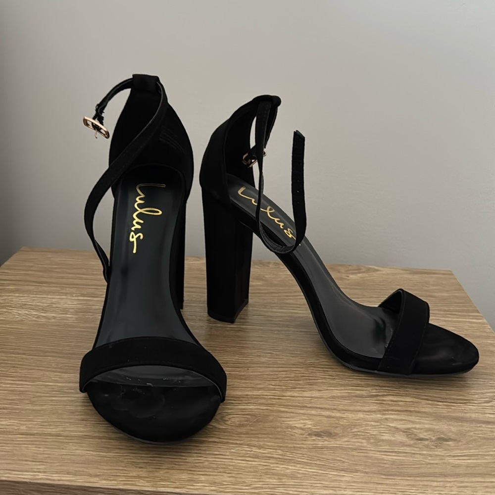 Suede block heel